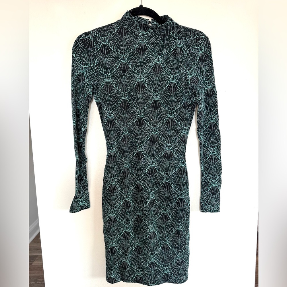 River Island Green Sparkling Bodycon Mini Dress size S